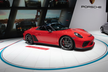 Paris, Ile de France / France - October 07 2018 : Mondial Paris Motor Show Porsche 911 Speedster...