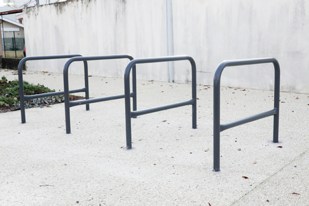 Empty rack loop for Parking bike or bicycles and prevent theft in cityの写真素材