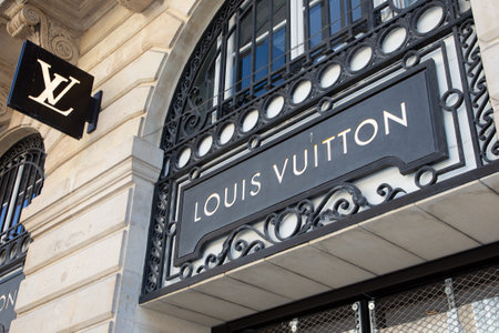 Bordeaux, Aquitaine / France - March 22 2019 : Louis Vuitton Store sign shop Luxury brand known for signature monogrammed handbags and luggageのeditorial素材