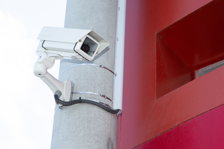 CCTV security camera for home security and surveillanceの写真素材