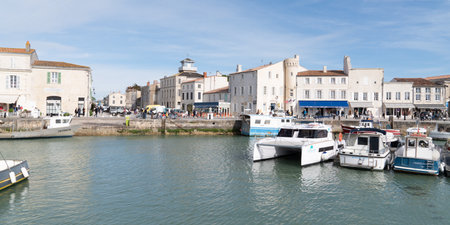 Saint Martin en Re - Ile de Re  Nouvelle Aquitaine / France - 05 02 2019 : Port at st martin ile de...