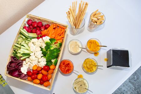 Raw Refreshing Vegetable Crudites Plate in appetizerの写真素材