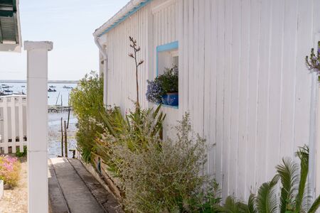 white oyster hut at Cap Ferret on Arcachon Basin