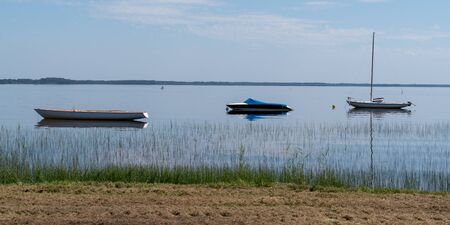 Lacanau lake in France on web banner templateの写真素材