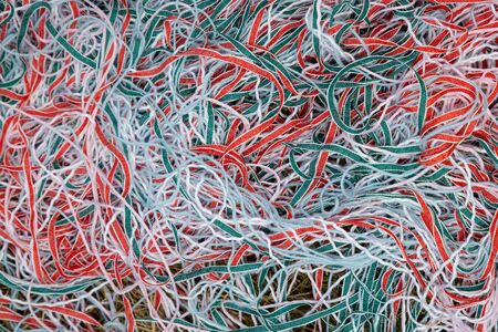 Multicolor threads for knitting weaving embroidery wool thread backgroundの写真素材