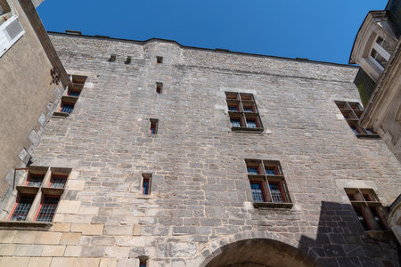 detail of the wall of the ramparts of the castle of GuÃ©rande in Brittany Franceのeditorial素材