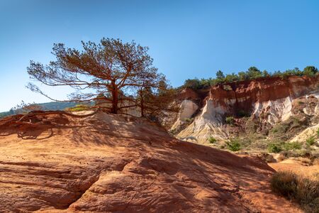 landscape of Rustrel ochre mountain in colorado frenchの写真素材