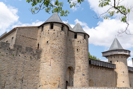 ancient fortress Carcassonne France in Languedoc