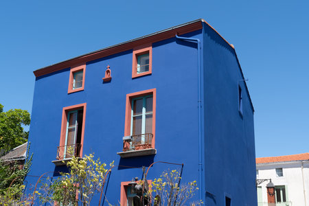 Trentemoult city colorful house blue in France Brittanyのeditorial素材