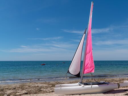 sail boat beach in sea coast relaxation landscape