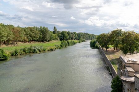canal du midi in France goes through Carcassonne in the southの写真素材