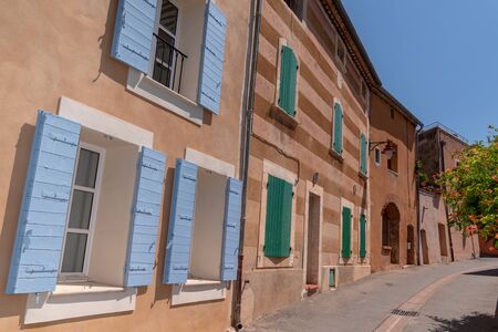 Old Town ocher street of Roussillon Provence France