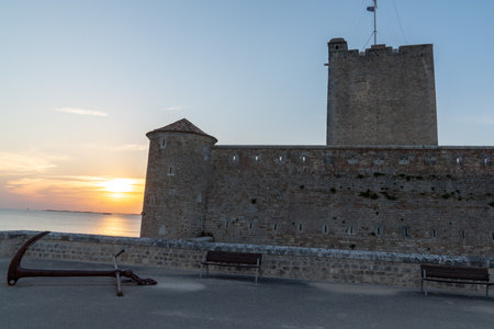 Vauban fortress of Fouras in sunset in Charente Franceのeditorial素材