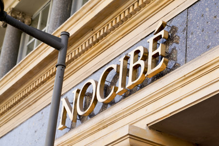 Bordeaux , Aquitaine / France - 09 18 2019 : Nocibe logo in front of bordeaux main shopのeditorial素材