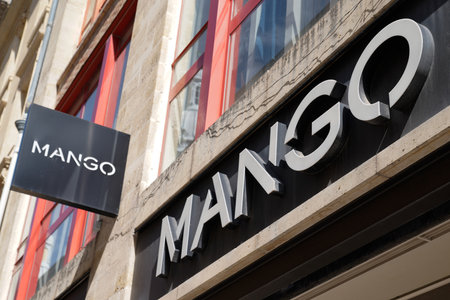 Bordeaux , Aquitaine / France - 09 18 2019 : Mango  Spanish clothing store shop front sign in streetのeditorial素材