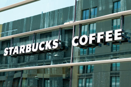 Bordeaux , Aquitaine / France - 09 18 2019 : Starbucks coffeehouse Corporation American coffee company chainのeditorial素材
