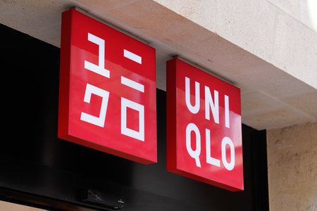 Bordeaux , Aquitaine / France - 09 18 2019 : Uniqlo store clothing shop front Japanese casual wear...