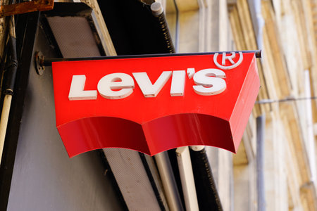 Bordeaux , Aquitaine / France - 09 18 2019 : Levis clothing store shop sign Levi's in street