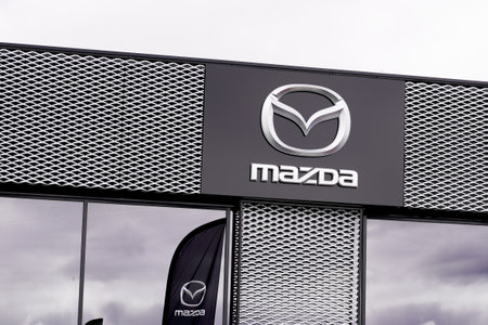 Bordeaux , Aquitaine / France - 10 02 2019 : sign store Mazda Automobile Dealership shop Japanese automaker logoのeditorial素材