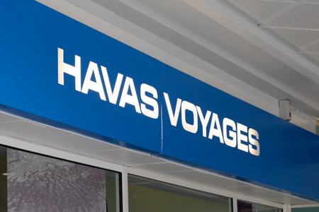Bordeaux , Aquitaine / France - 09 24 2019 : Havas voyages sign shop store office on travel agency frontのeditorial素材