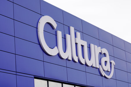 Bordeaux , Aquitaine / France - 09 24 2019 : cultura Logo shop on building facade sign store in the streetのeditorial素材
