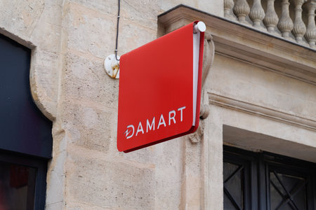 Bordeaux , Aquitaine / France - 10 06 2019 : sign store Damart Logo shop insulating clothes household nameのeditorial素材