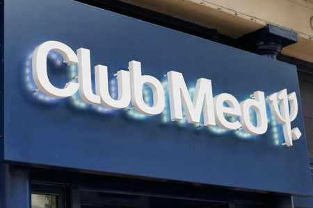 Bordeaux , Aquitaine / France - 10 10 2019 : Club med sign store travel agency on a building  inclusive holidays private companyのeditorial素材