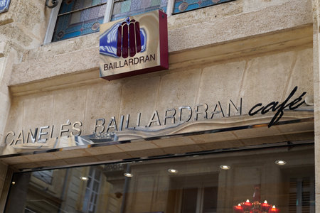 Bordeaux , Aquitaine / France - 10 17 2019 : Baillardran store canelÃ©s pastry shop logo on boutique cafÃ©のeditorial素材
