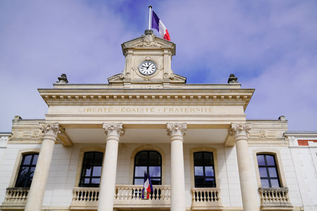 town Arcachon city hall in gironde Aquitaineのeditorial素材