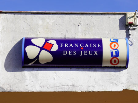 Bordeaux , Aquitaine / France - 10 25 2019 : La FranÃ§aise des Jeux brand shop french lottery operator sign store fdj logo wall streetのeditorial素材