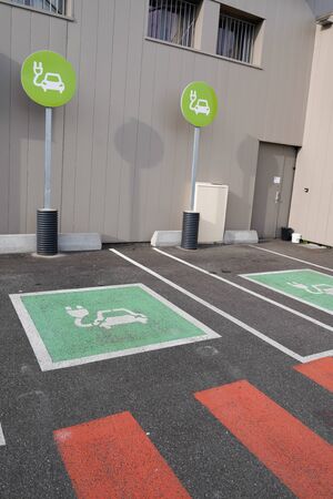 Marking parking electric filling station car reservedの写真素材