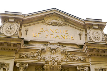 Bordeaux , Aquitaine / France - 10 10 2019 : Banque de France sign in official building french national Bankのeditorial素材