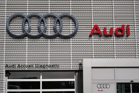 Bordeaux , Aquitaine / France - 10 27 2019 : Audi Car Sign shop dealership store vehicle logoのeditorial素材