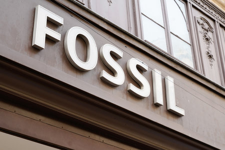 Bordeaux , Aquitaine / France - 10 30 2019 : fossil sign store maker of clothing logo accessories shop for men and women on buildingのeditorial素材