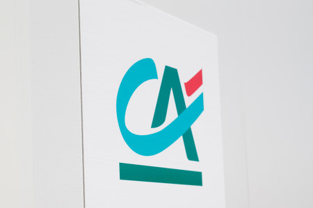 Bordeaux , Aquitaine / France - 10 25 2019 : credit agricole logo sign bank french bank signage officeのeditorial素材