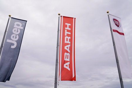Bordeaux , Aquitaine / France - 10 28 2019 : fiat jeep abarth flag logo sign store dealership car...