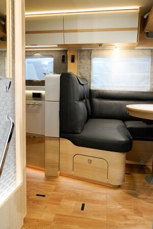 open side door modern Camper Van Interiorの写真素材