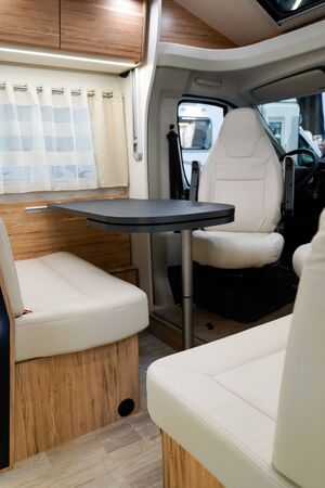 Camper Cabin Interior traveling in Camper Vanの写真素材