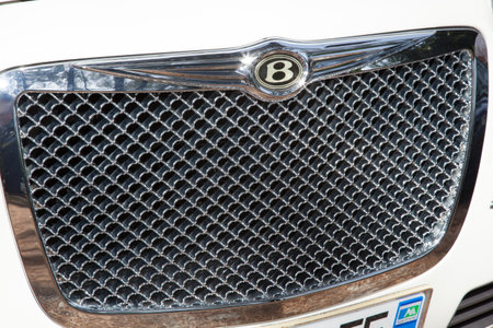 Bordeaux , Aquitaine / France - 11 07 2019 : Front car grill of Bentley Continental white luxury...