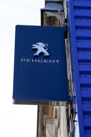 Bordeaux , Aquitaine / France - 11 13 2019 : peugeot car french shop sign logo dealership automobiles storeのeditorial素材