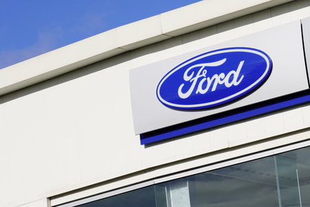 Bordeaux , Aquitaine / France - 11 13 2019 : Ford dealership sign automobiles store wall car shopのeditorial素材