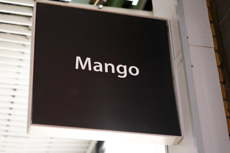 Bordeaux , Aquitaine / France - 11 20 2019 : Mango logo Spanish clothing store shop front sign in streetのeditorial素材