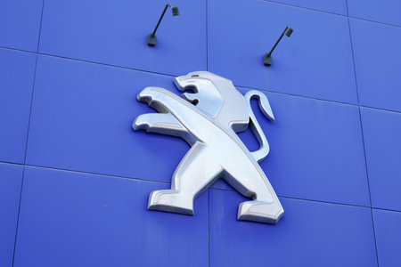 Bordeaux , Aquitaine / France - 11 13 2019 : Peugeot automobiles shop sign logo dealership car storeのeditorial素材