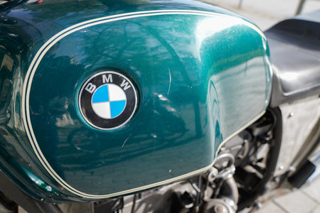 Bordeaux , Aquitaine / France - 11 19 2019 : BMW motorcycle Vintage logo fuel tank historic motorbikeのeditorial素材