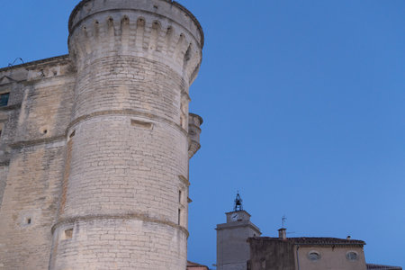 Medieval hilltop town of Gordes tower castle village Provence Franceのeditorial素材