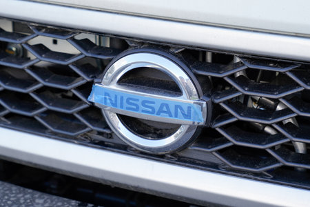 Bordeaux , Aquitaine / France - 11 13 2019 : nissan new delivery logo detail sale car sign japan multinational automobile manufacturerのeditorial素材