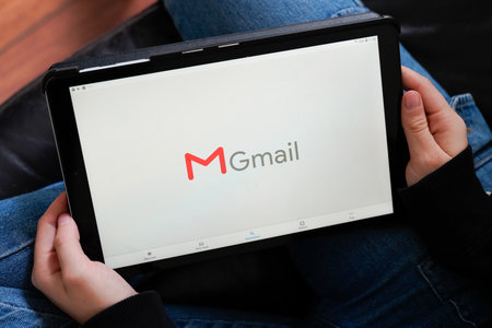 Bordeaux , Aquitaine / France - 11 25 2019 : Google Gmail tablet application free e-mail service screenのeditorial素材