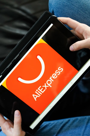 Bordeaux , Aquitaine / France - 11 25 2019 : aliexpress application screen tablet online retail...