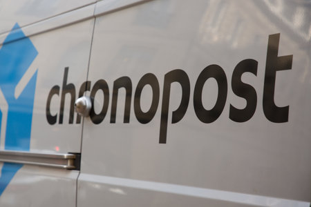 Bordeaux , Aquitaine / France - 11 26 2019 : Chronopost logo delivery van sign for post french transport courierのeditorial素材