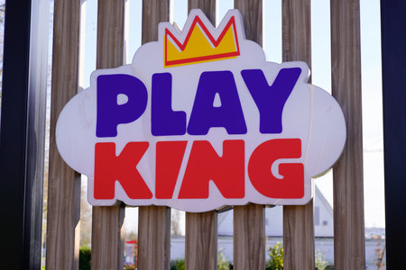 Bordeaux , Aquitaine / France - 12 04 2019 : playking burger king area children restaurant sign logo American fast food companyのeditorial素材
